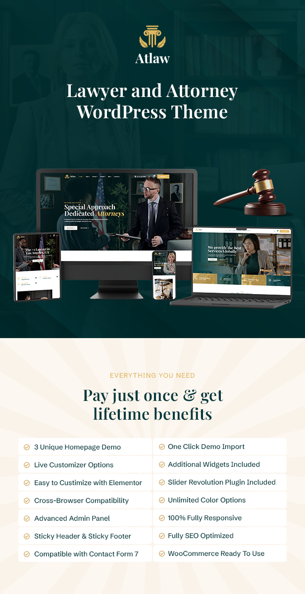 Atlaw - Lawyer and Attorney WordPress Theme